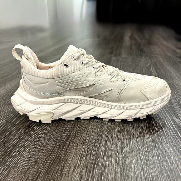 EUC HOKA Anacapa Low GTX Sneakers Eggnog Shifting Sand Vibram Trail Shoes 6.5 - Picture 16 of 16